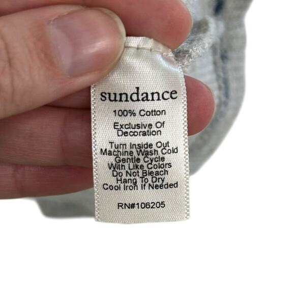 Sundance Grey Multi Floral Embroidered Long Sleeve Thermal Top Womens Medium - Picture 5 of 6